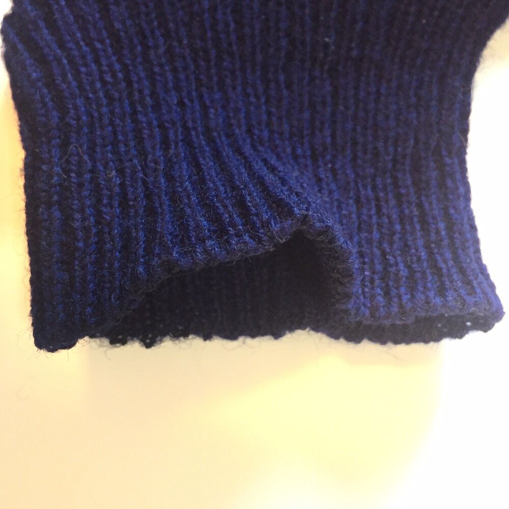 Eddie Bauer Vtg Argyle Sweater Shetland Wool Blue XL Mens Golf Preppy Academia - Picture 10 of 12